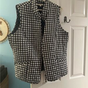 Talbots Monochrome Checkered Puffer Vest